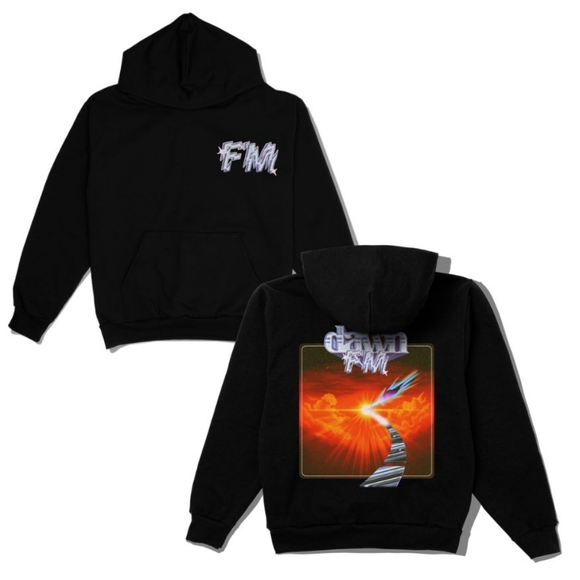 The Weeknd × XO The Weeknd Dawn FM Cover Pullover Black Hoodie Size Medi…